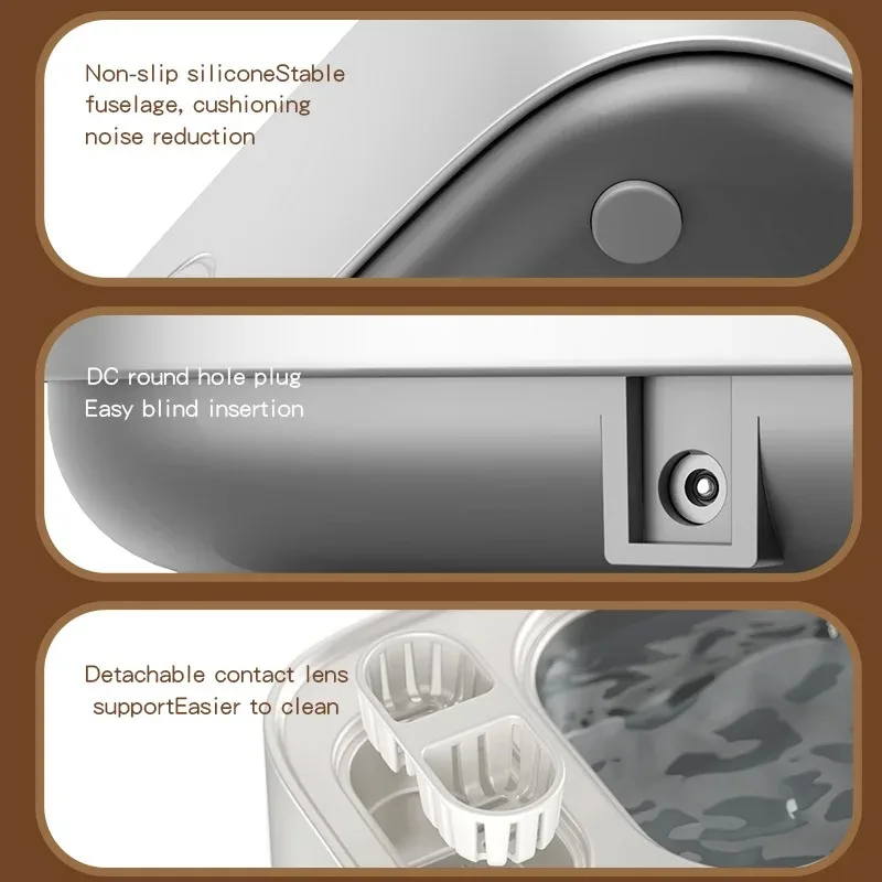 Upgrade 48Khz Ultrasonic Cleaner Watch Straps Contact Lenses Glasses Advanced Precision Cleaning Machine