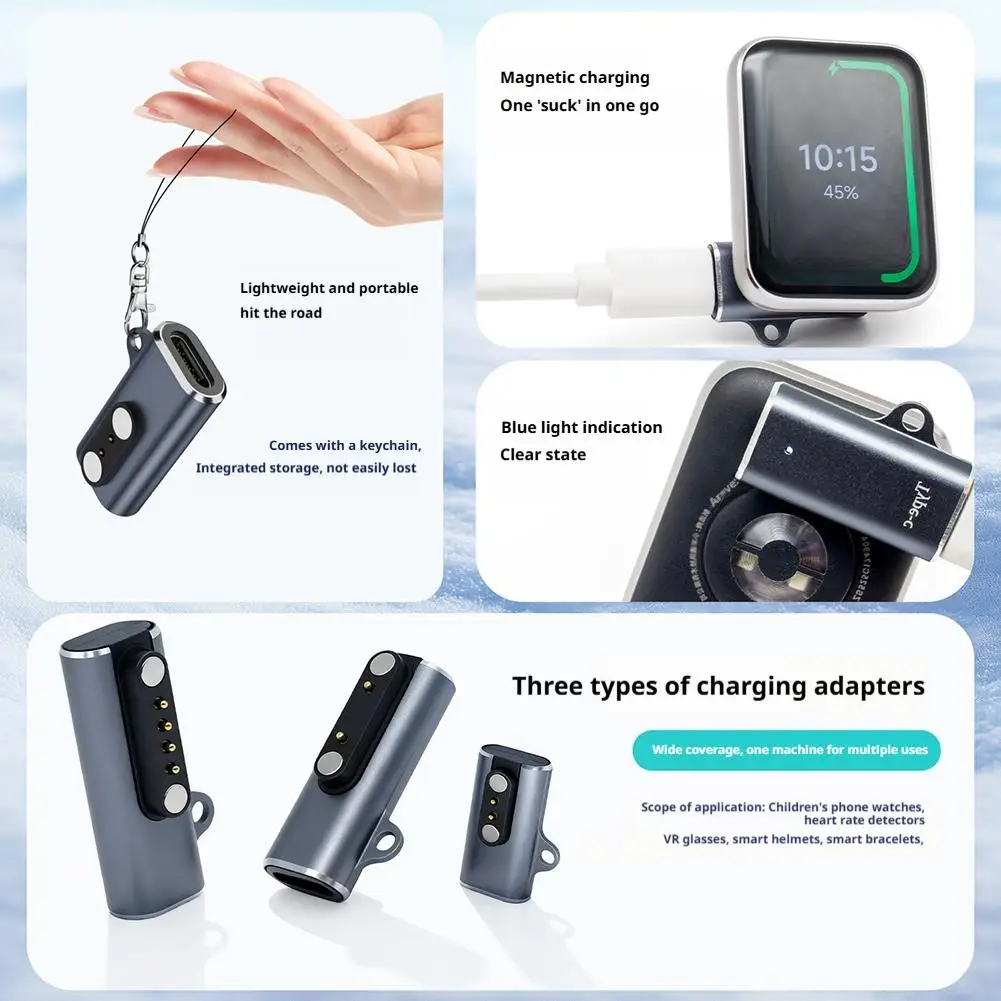 Bone Conduction Headphone Charging Adapter Indicator Light Aluminium Alloy Type-C to 7.62 2/4 Pin Converter Stable Safe