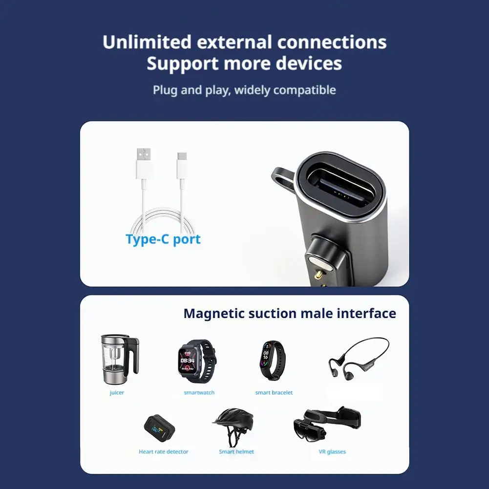 Bone Conduction Headphone Charging Adapter Indicator Light Aluminium Alloy Type-C to 7.62 2/4 Pin Converter Stable Safe