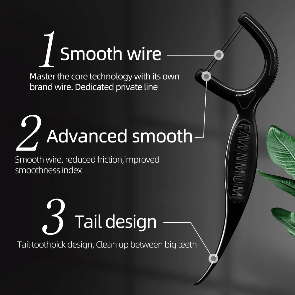 1000/600/300/150/50PCS - Ultra Fine Bamboo Charcoal Dental Floss Stick - Clean the Gaps Between Teeth - Oral Care Tool