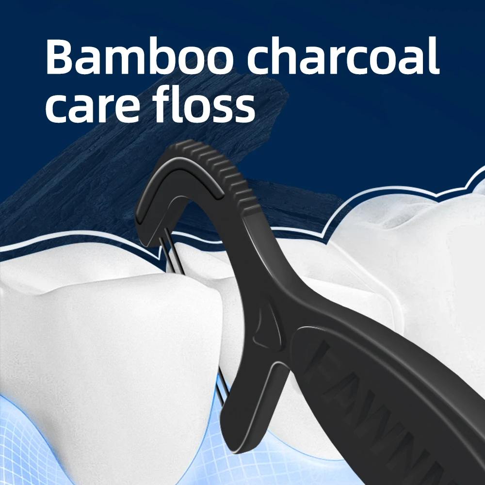 1000/600/300/150/50PCS - Ultra Fine Bamboo Charcoal Dental Floss Stick - Clean the Gaps Between Teeth - Oral Care Tool