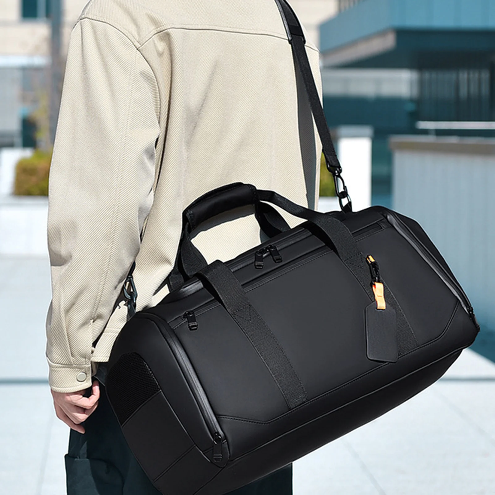 Large Capacity Travel Tote Bag Unisex Sports Gym Storage Organizer Bag with Multiple Pockets for Men Women Workout Gear