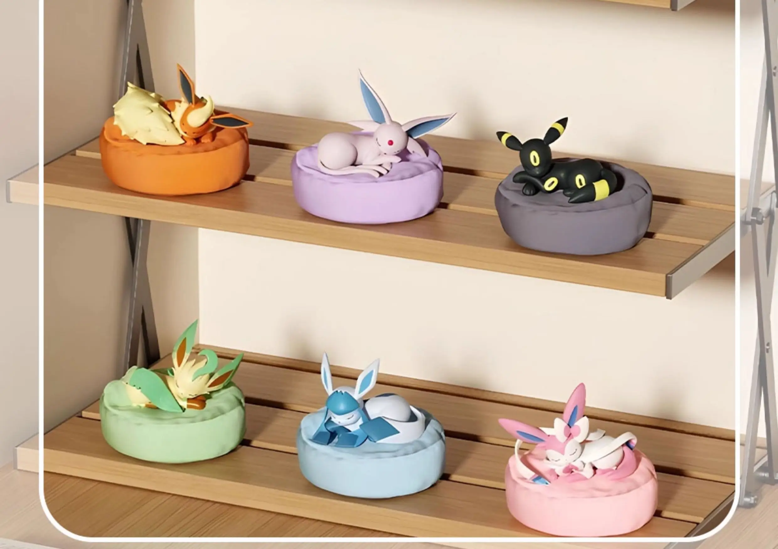 Hot Sale Pkm Eevee Sleeping Position Series Blind Box Sylveon Umbreon Flareon Jolteon Anime Desktop Decoration Model Toy Gift