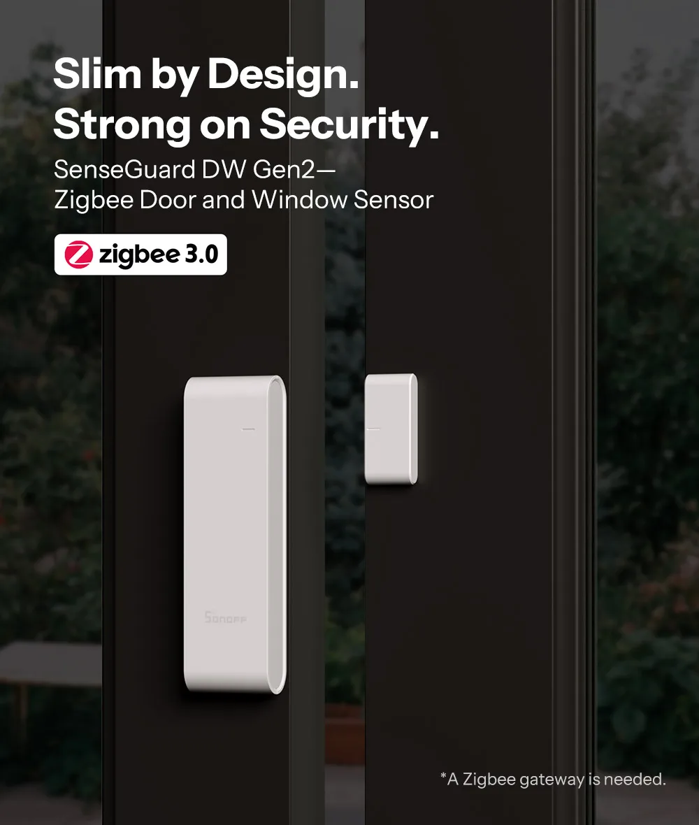 SONOFF SNZB-04PR2 SenseGuard DW Gen2 Zigbee Door/Window Sensor Active Security With Tamper Alerts Matter Bridge Via Apple Home