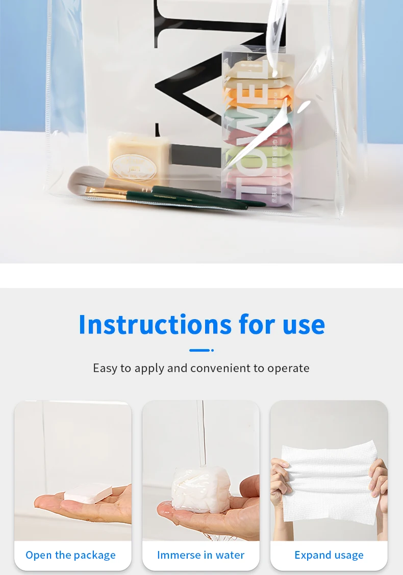 7/14pcs Disposable Portable Travel Towels Thickened Compressed Face Cleansing Beauty Square Washcloths for On-the-Go Hygiene