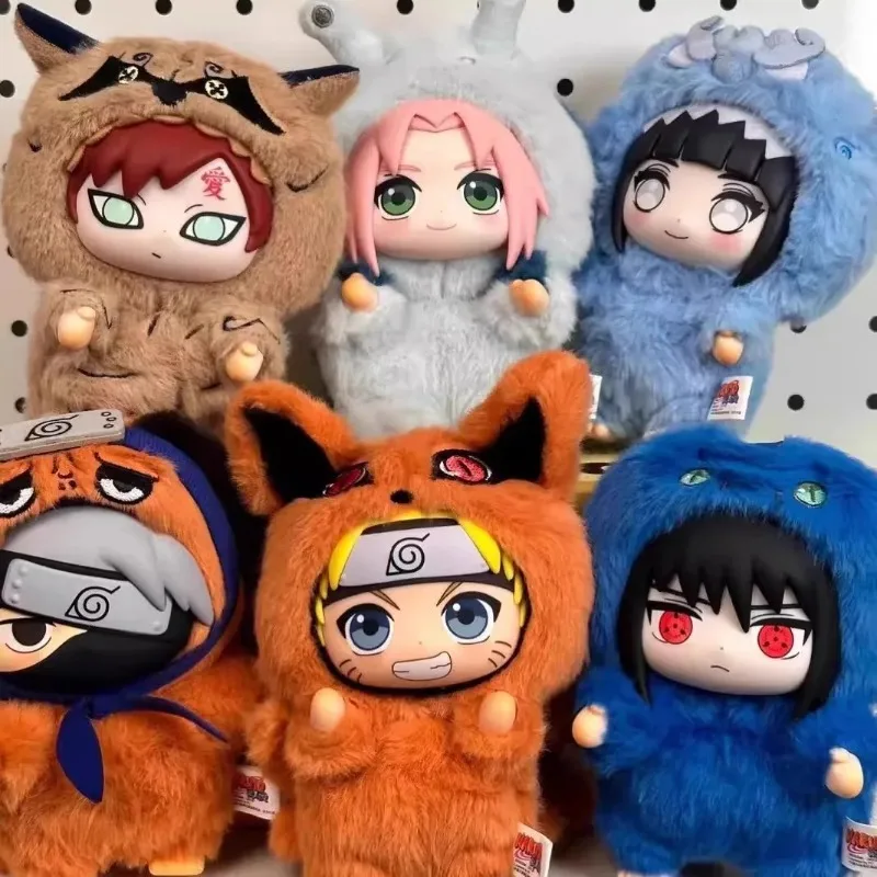 Bandai EAKI Naruto Blind Box Shippuden Party Series Uzumaki Stuffed Plush Bag Pendant Ornament Doll Toy Collection Birthday Gift