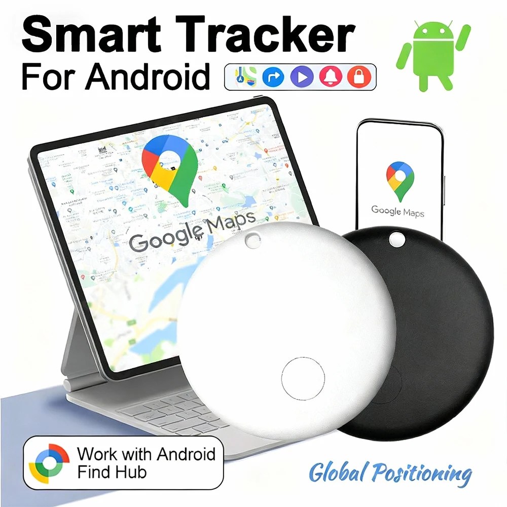 1/2/3/4pcs Android Mini Car Locator Anti-lost Google Find My Wallet Keychain Smart Tag Bluetooth Tracker Key Item Finder Positi