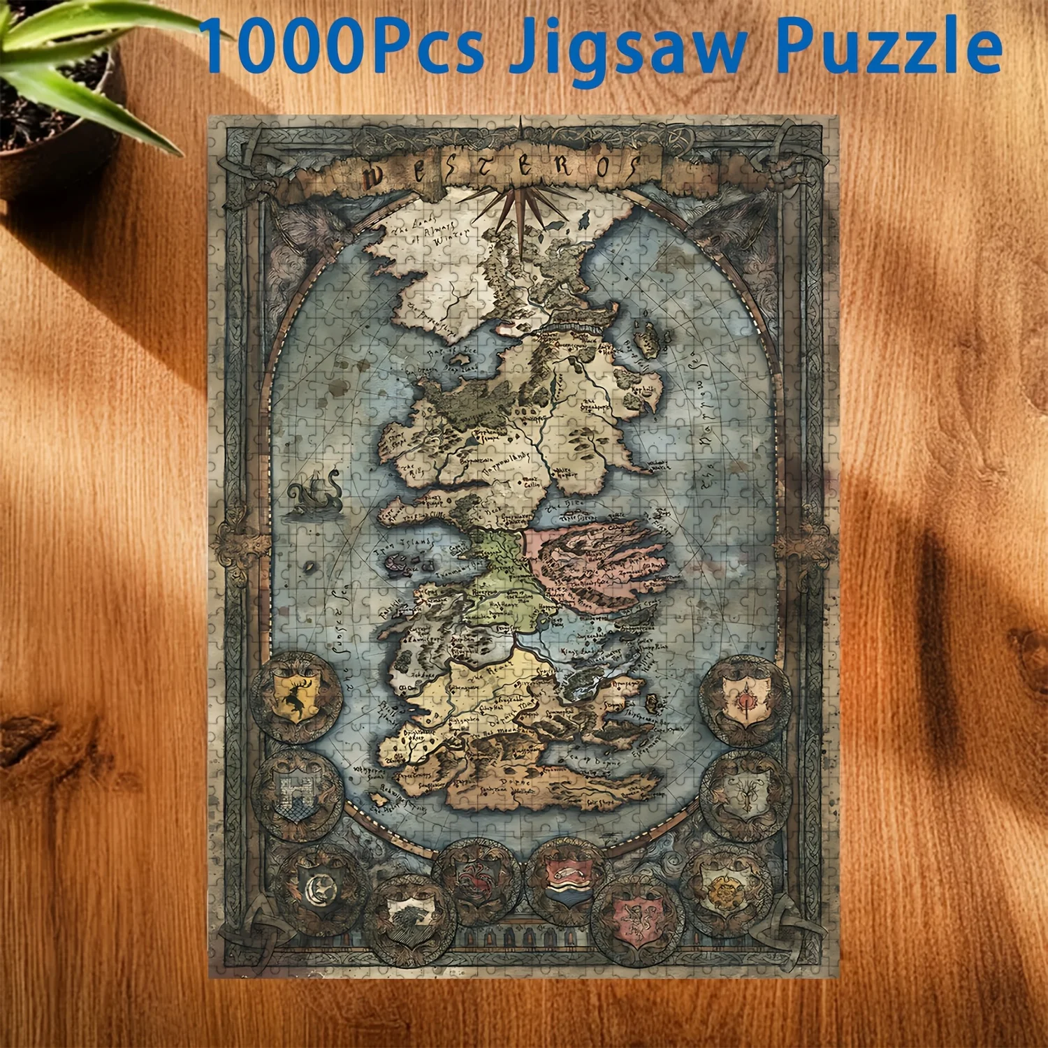 A Puzzle Featuring a Seamless Map of Westeros, Perfect for Puzzle Enthusiasts. Ideal for Family Events Such As Halloween, Chr