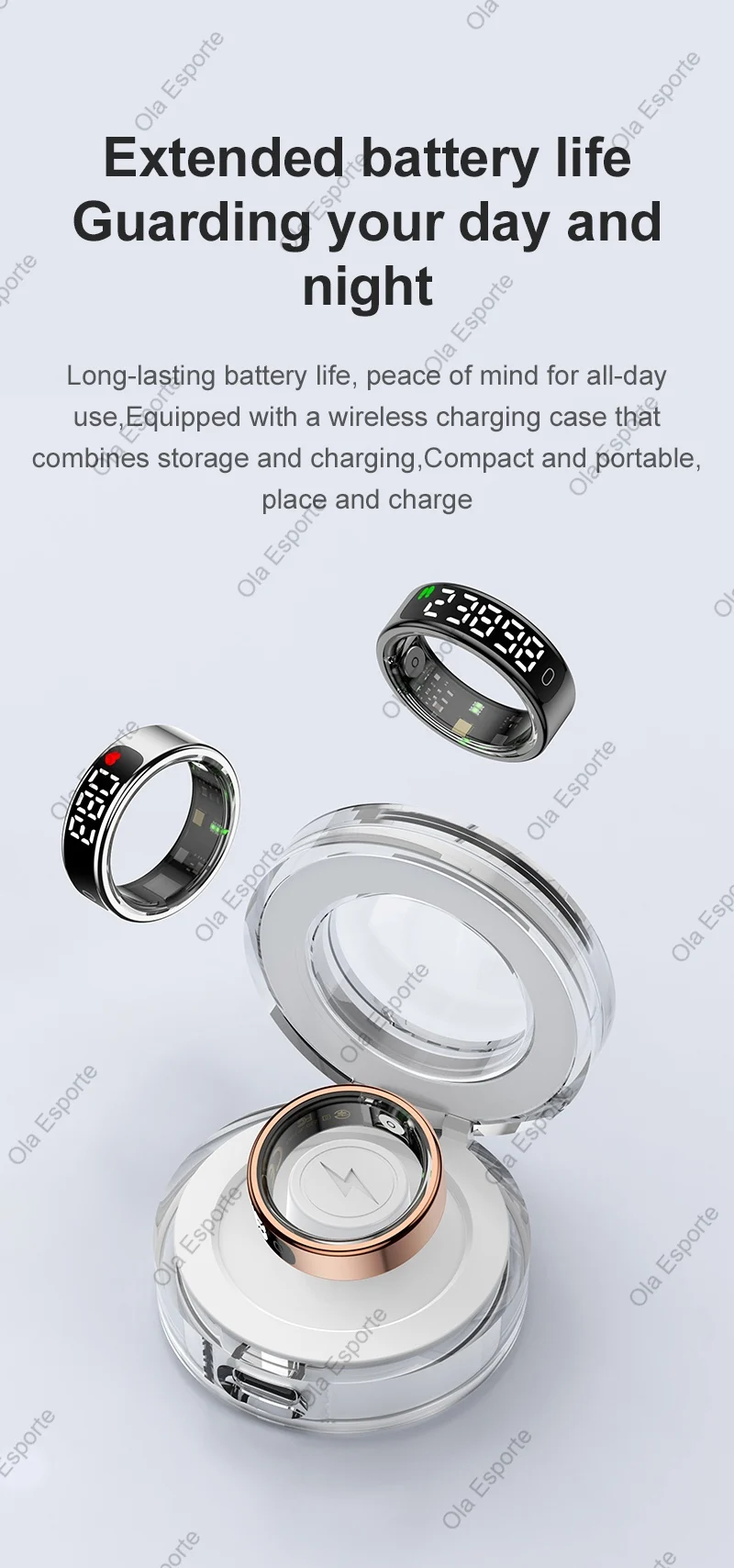 2026 New SR08 Smart Ring Men Women LED Display Screen Heart Rate Blood Oxygen Monitoring 5ATM Waterproof Multi Sports Modes Gift