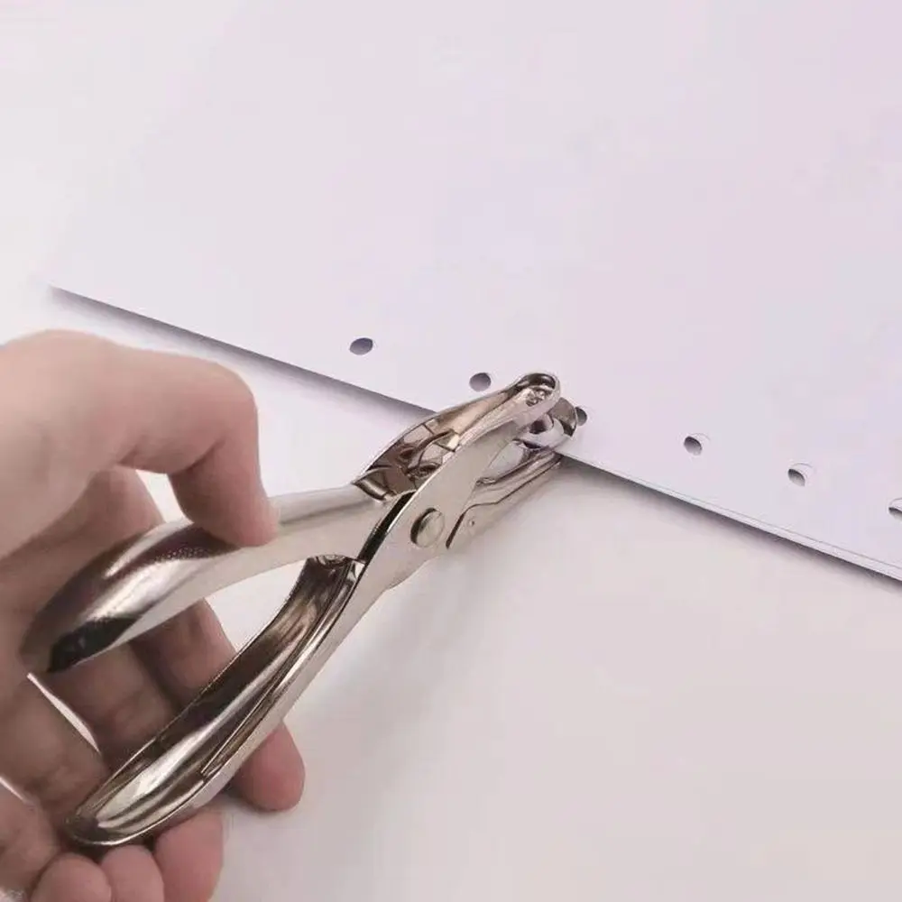Metal Perler Beads Hole Punch Heart Circle Shape Handle Embossing Punch 1.5/3/6mm Single Hole DIY Hole Punch Binding Stationery