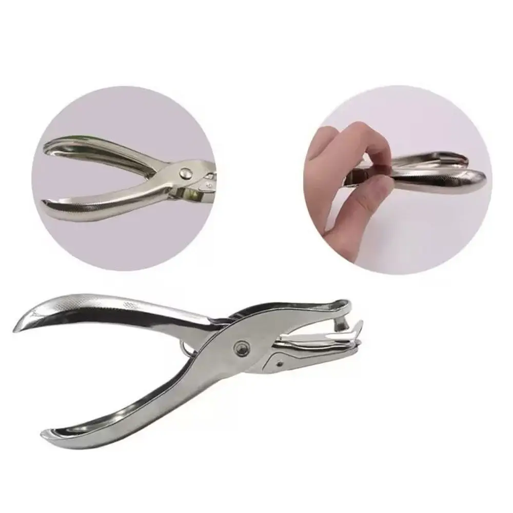 Metal Perler Beads Hole Punch Heart Circle Shape Handle Embossing Punch 1.5/3/6mm Single Hole DIY Hole Punch Binding Stationery