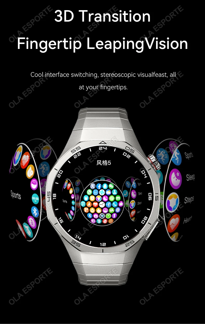 Global Version Watch 5 Pro Smart Watch 1.53inches  AMOLED Display Screen GPS Sports Tracker Smartwatch Men Women For Android IOS