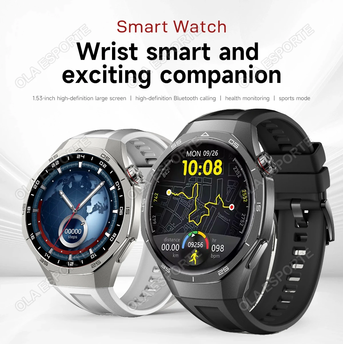 Global Version Watch 5 Pro Smart Watch 1.53inches  AMOLED Display Screen GPS Sports Tracker Smartwatch Men Women For Android IOS