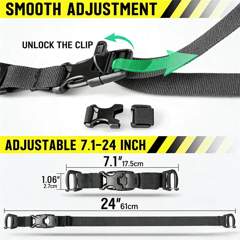 2Pcs Tactical Molle Backpack Straps Lengthen Adjustable Fastening Strap Molle Pack Buckle Straps Outdoor Backpack Accessories
