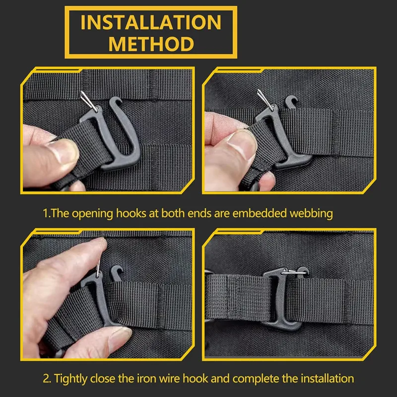 2Pcs Tactical Molle Backpack Straps Lengthen Adjustable Fastening Strap Molle Pack Buckle Straps Outdoor Backpack Accessories