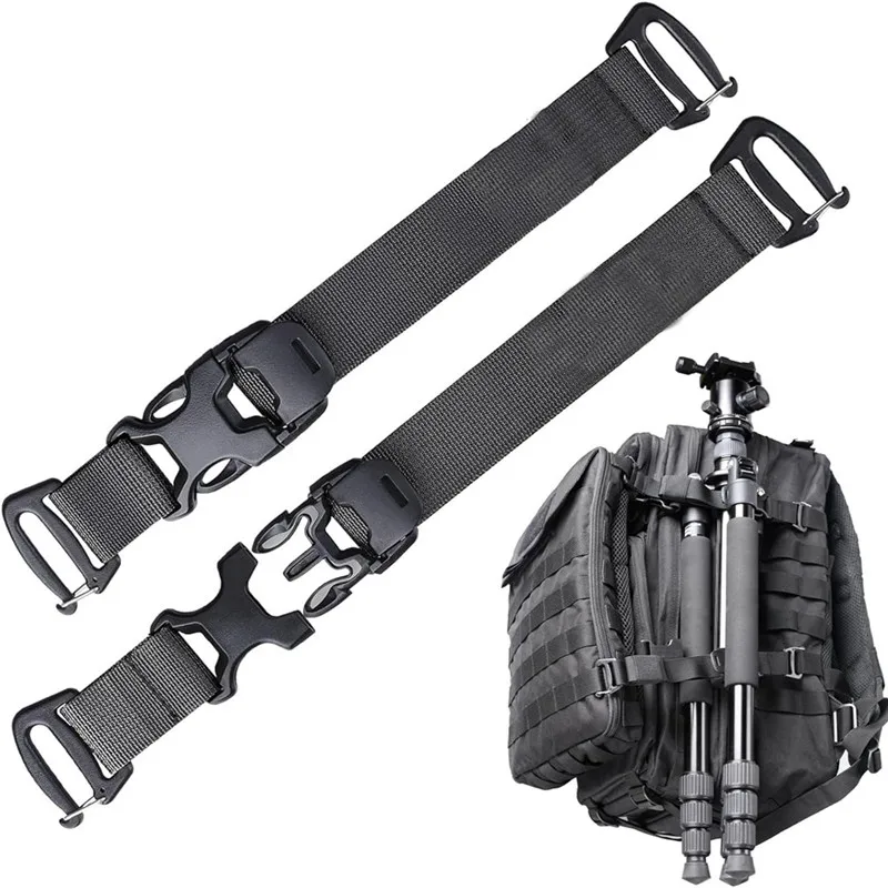 2Pcs Tactical Molle Backpack Straps Lengthen Adjustable Fastening Strap Molle Pack Buckle Straps Outdoor Backpack Accessories