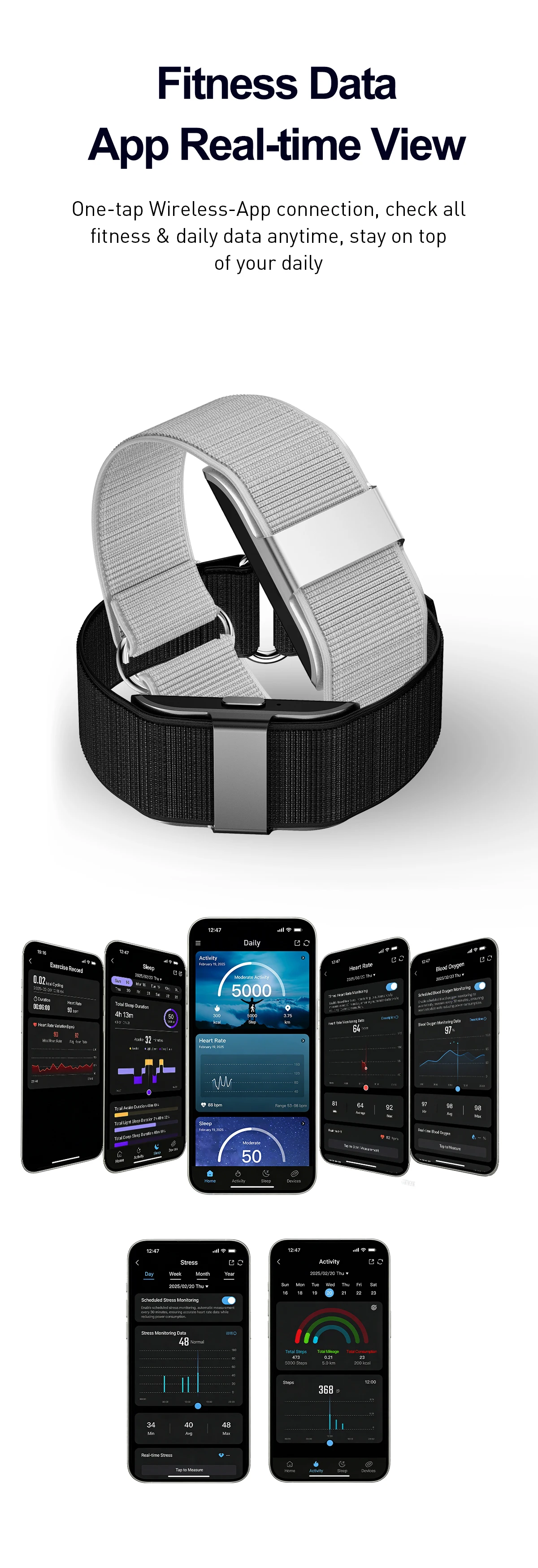 LIGE New S01 No Screen Smart Bracelet Heart RateMonitor Pedometer Waterproof Sport Fitness Tracker Men Women Electronic Bracelet