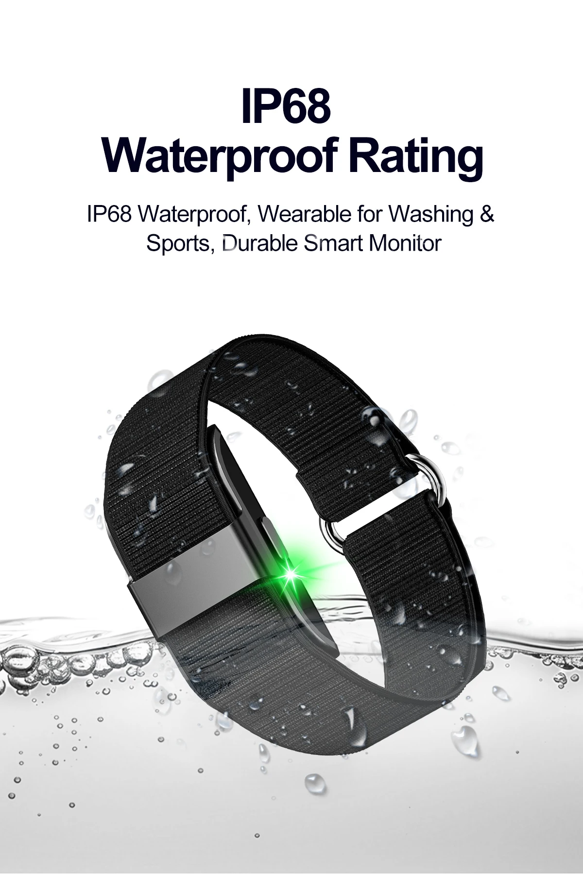 LIGE New S01 No Screen Smart Bracelet Heart RateMonitor Pedometer Waterproof Sport Fitness Tracker Men Women Electronic Bracelet