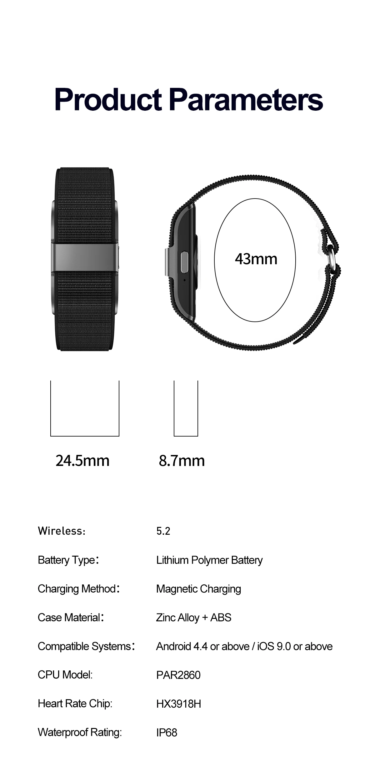 LIGE New S01 No Screen Smart Bracelet Heart RateMonitor Pedometer Waterproof Sport Fitness Tracker Men Women Electronic Bracelet
