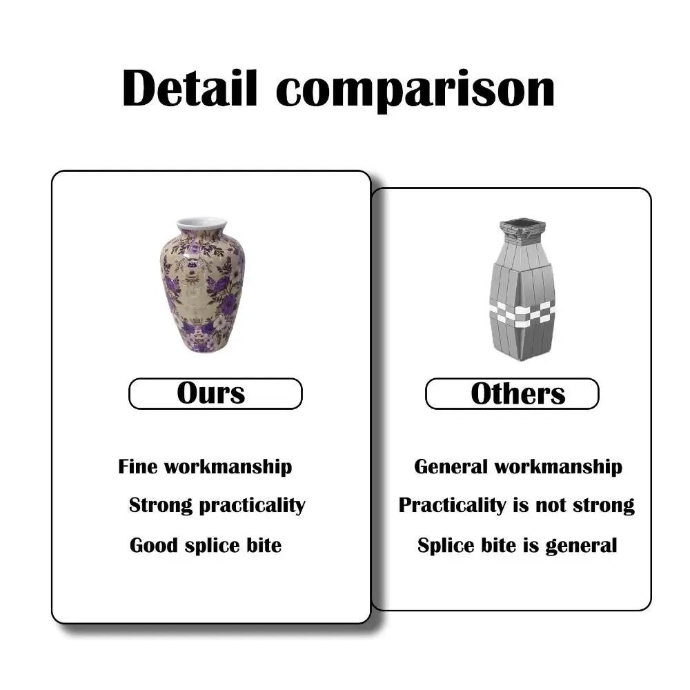Creative 3D Puzzle Vase Waterproof Artistic Flower Vase Jigsaw Arrange Flowers Building Block Flower Arrangement Vase