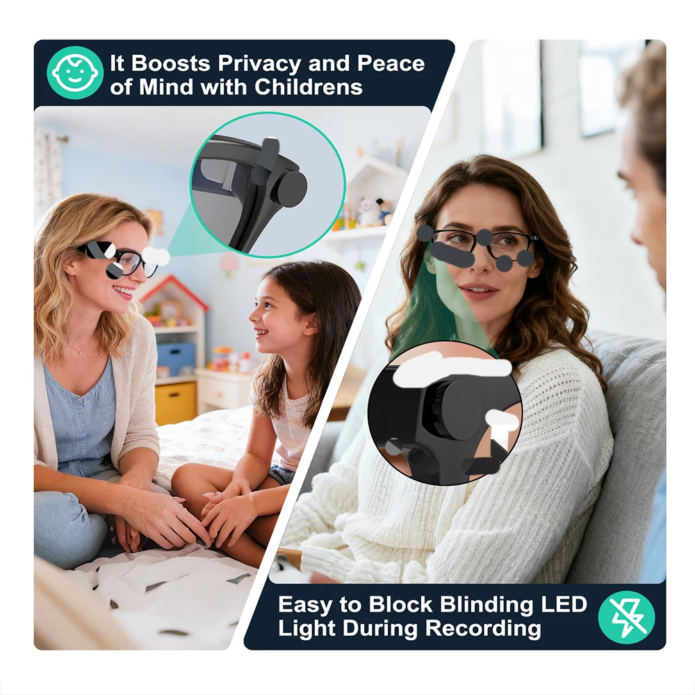 Upgraded Matte Glasses Protector LED Light Cover For Smart Glaasses Gen1/2 Accessories Light Dimming Blocker Cover
