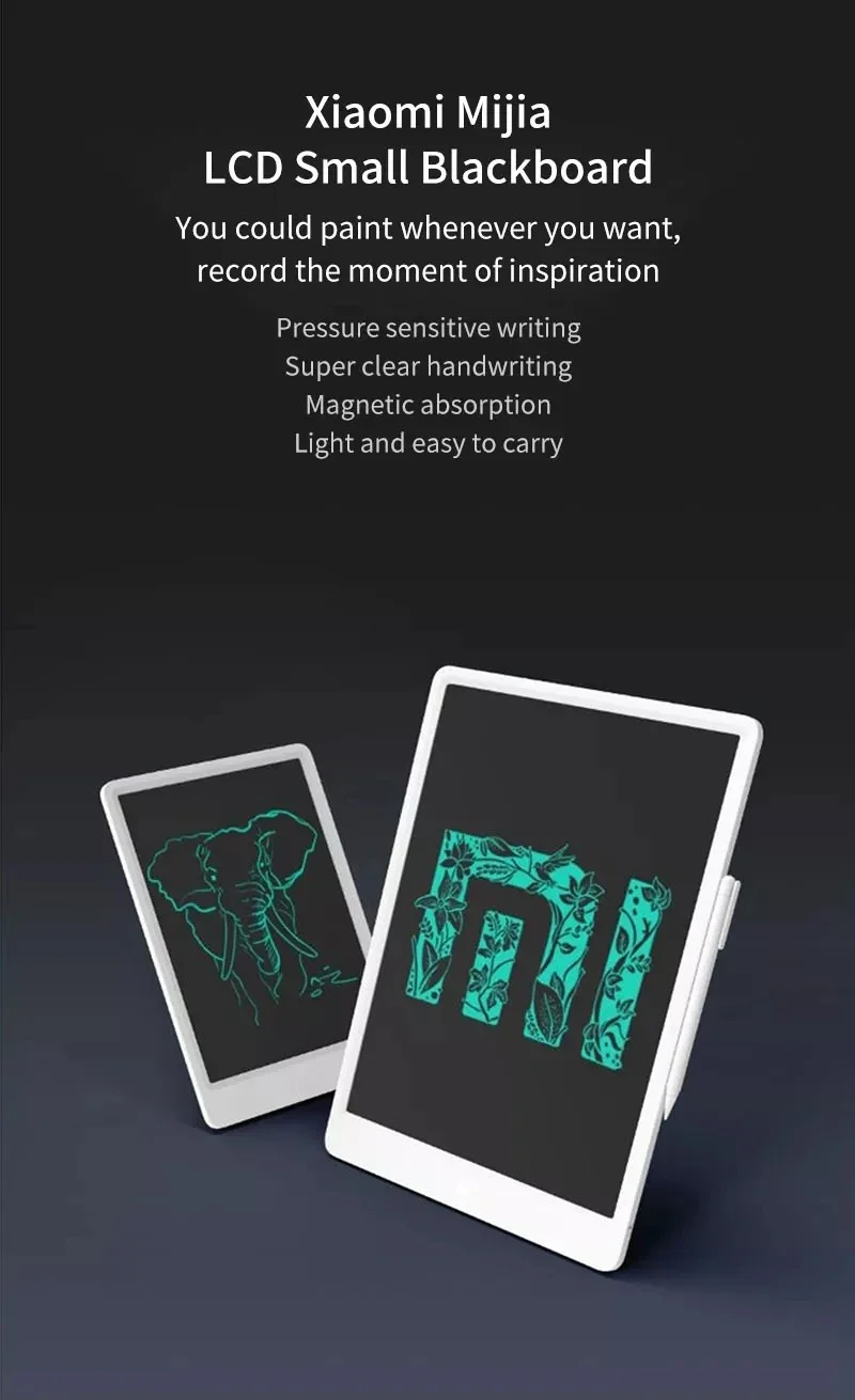 Original Xiaomi Mijia LCD Writing Tablet Board Electronic Small Blackboard Paperless Handwriting Pad Graphics Board 10/13.5inch