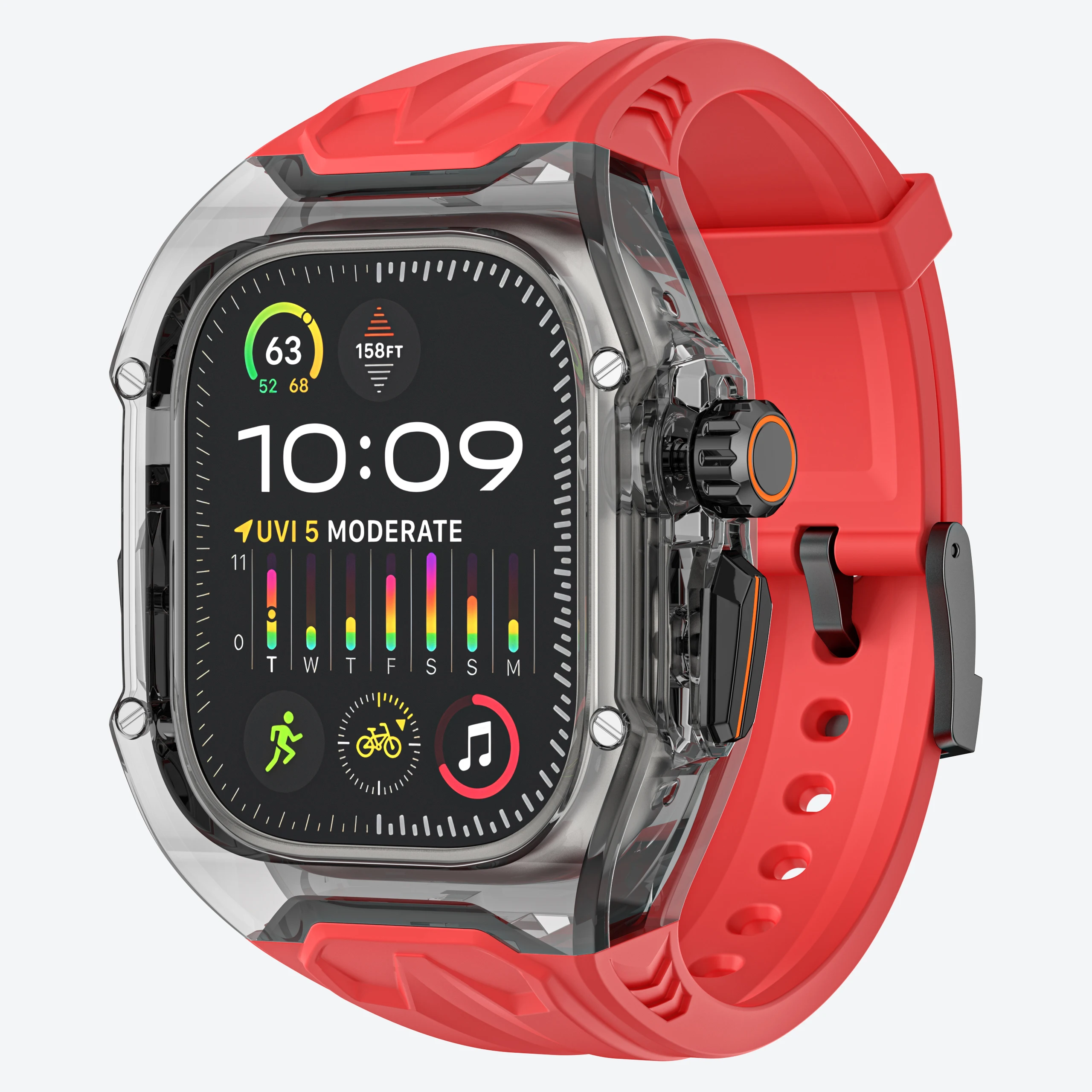 Transparent Mod Kit for Apple Watch Ultra 3 2 49mm 45 44 41mm For IWatch Series 11 10 9 8 7 6 5 4 SE Case Strap DIY Accessories