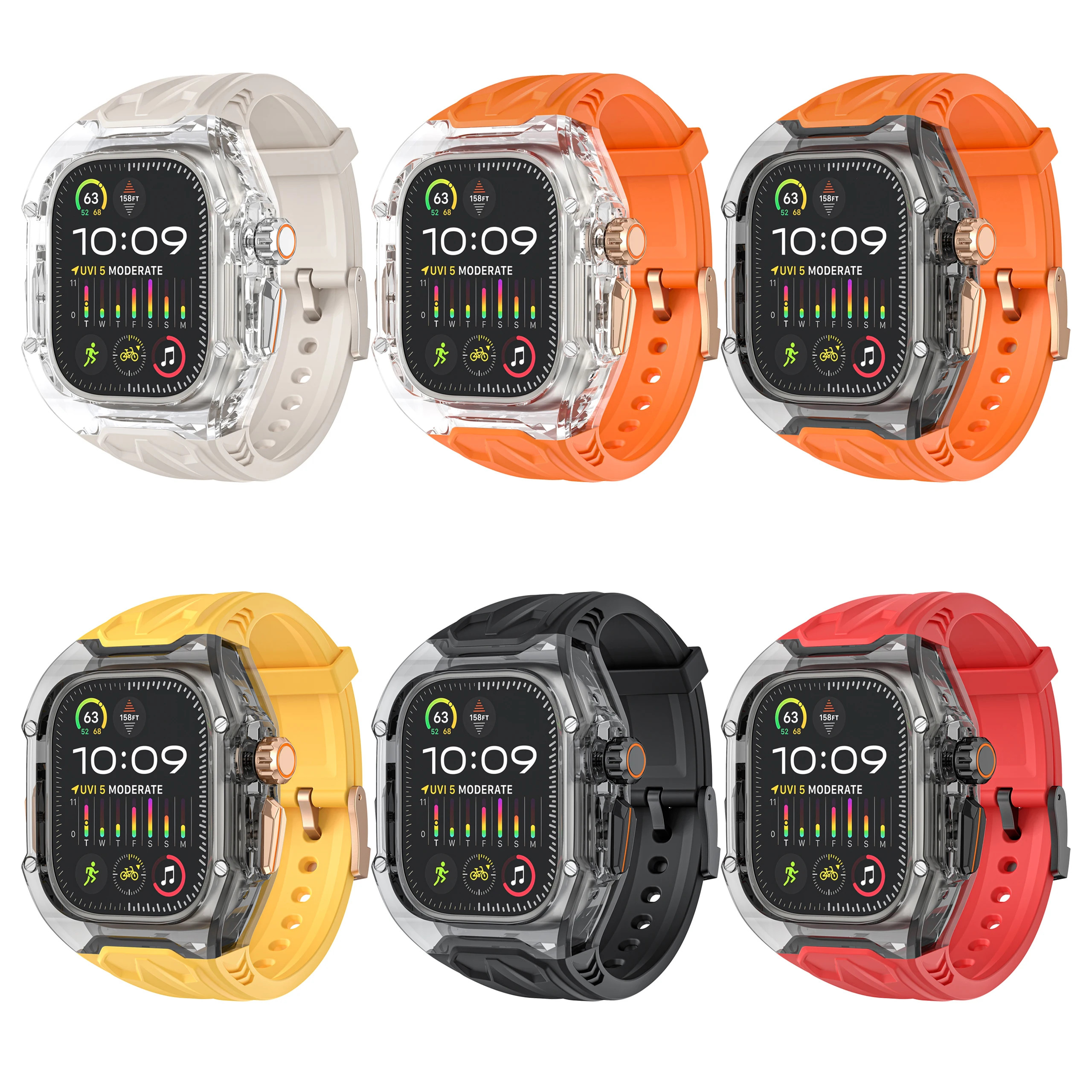Transparent Mod Kit for Apple Watch Ultra 3 2 49mm 45 44 41mm For IWatch Series 11 10 9 8 7 6 5 4 SE Case Strap DIY Accessories