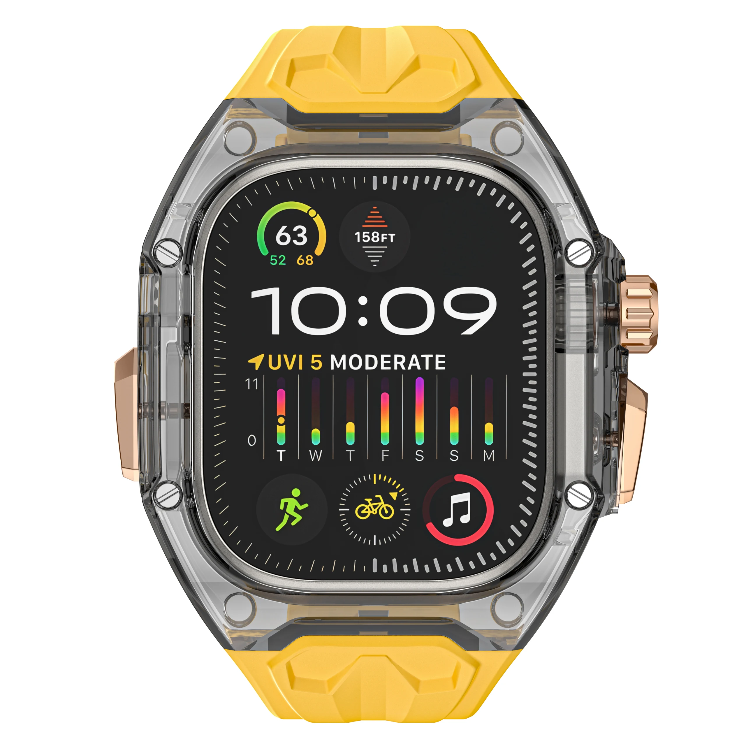 Transparent Mod Kit for Apple Watch Ultra 3 2 49mm 45 44 41mm For IWatch Series 11 10 9 8 7 6 5 4 SE Case Strap DIY Accessories