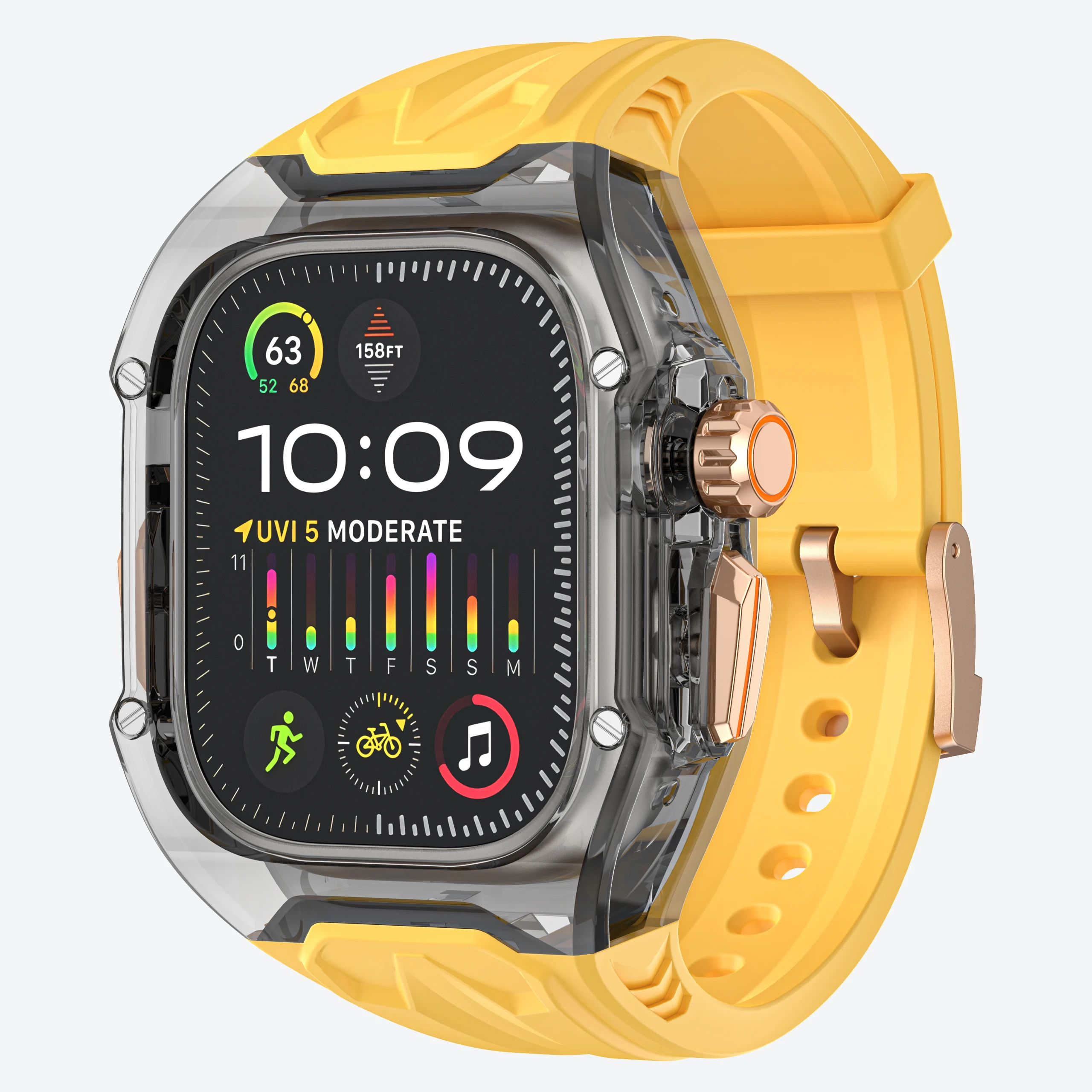 Transparent Mod Kit for Apple Watch Ultra 3 2 49mm 45 44 41mm For IWatch Series 11 10 9 8 7 6 5 4 SE Case Strap DIY Accessories