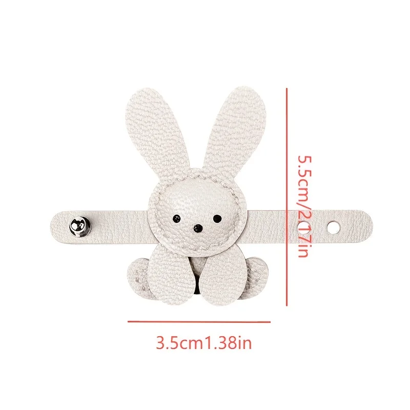 1pc Cute Bunny Bag Charm - Lightweight Synthetic Faux Leather with Stainless Steel Buckle, Adorable Rabbit Design for Backpacks