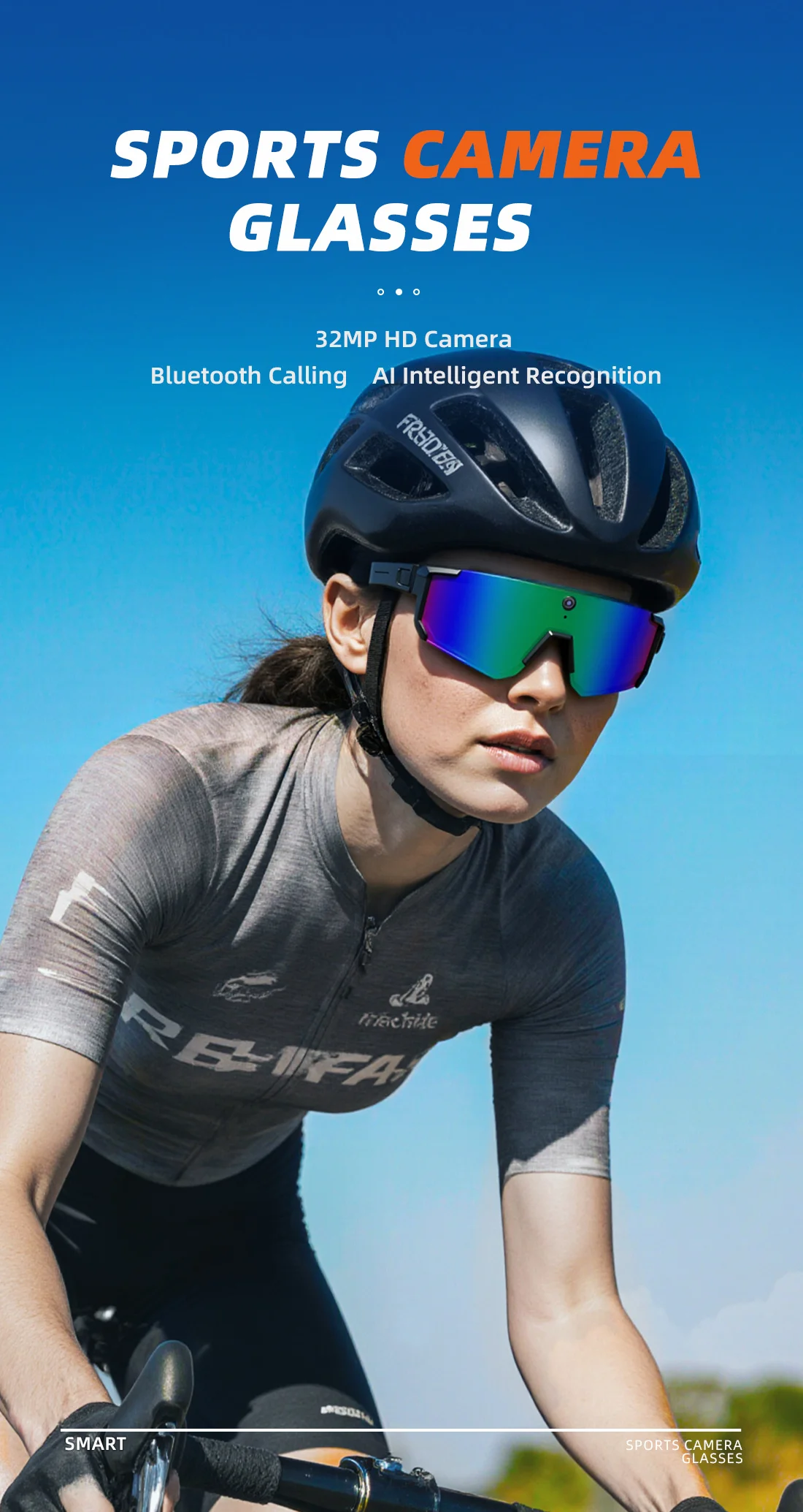 2026 New AI Smart Shooting & Recording Glasses with 800W Camera, HD Anti-Shake Bicycle Riding Shooting Artifact, Windproof Goggl
