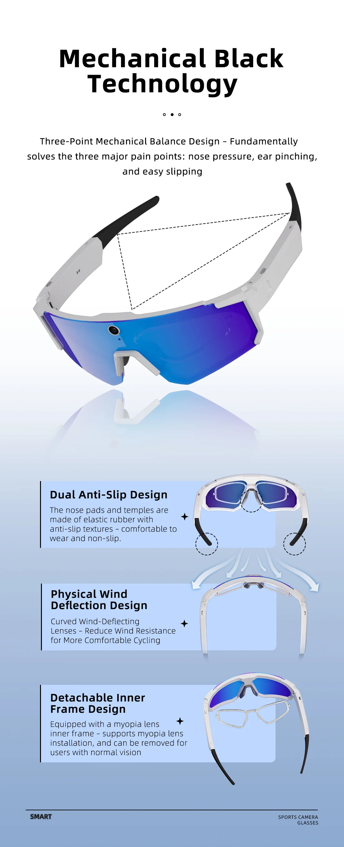 2026 New AI Smart Shooting & Recording Glasses with 800W Camera, HD Anti-Shake Bicycle Riding Shooting Artifact, Windproof Goggl
