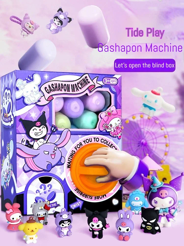 Sanrio Hello kitty Kuromi Twisting Egg Machine Fun Capsule Lottery Decompression Toy Twisting Egg Action Figure Christmas Gifts