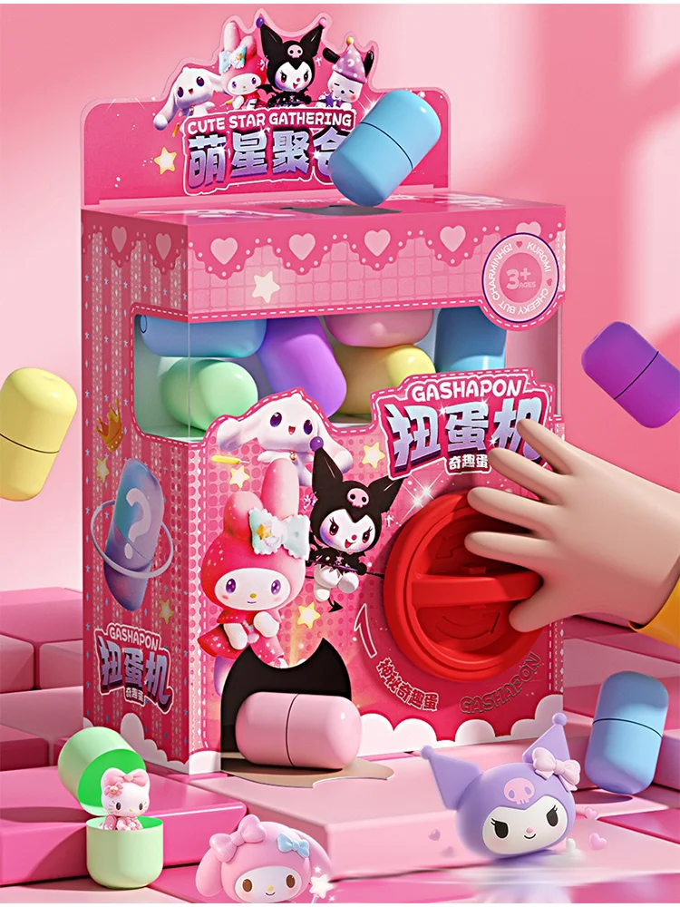 Sanrio Hello kitty Kuromi Twisting Egg Machine Fun Capsule Lottery Decompression Toy Twisting Egg Action Figure Christmas Gifts