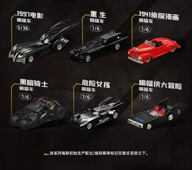 Original Blokees Wheels Batman E03 Dawn Breaking Blind Box DC Batmobile Model Kit 1:64 Scale Collectible Car Toys