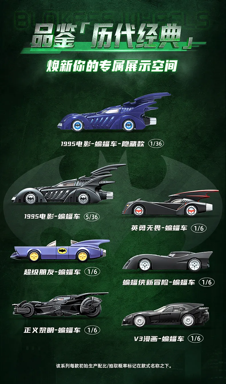 Original Blokees Wheels Batman E03 Dawn Breaking Blind Box DC Batmobile Model Kit 1:64 Scale Collectible Car Toys