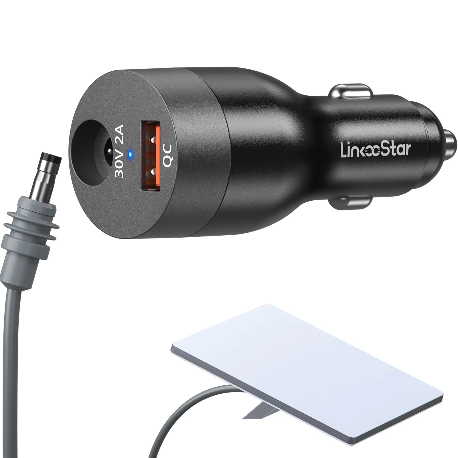 Power Charger for Starlink Mini Car Adapter with 12V-24V to 30V DC Step Up Converter USB-A QC 3.0 Cigarette Lighter Adapter