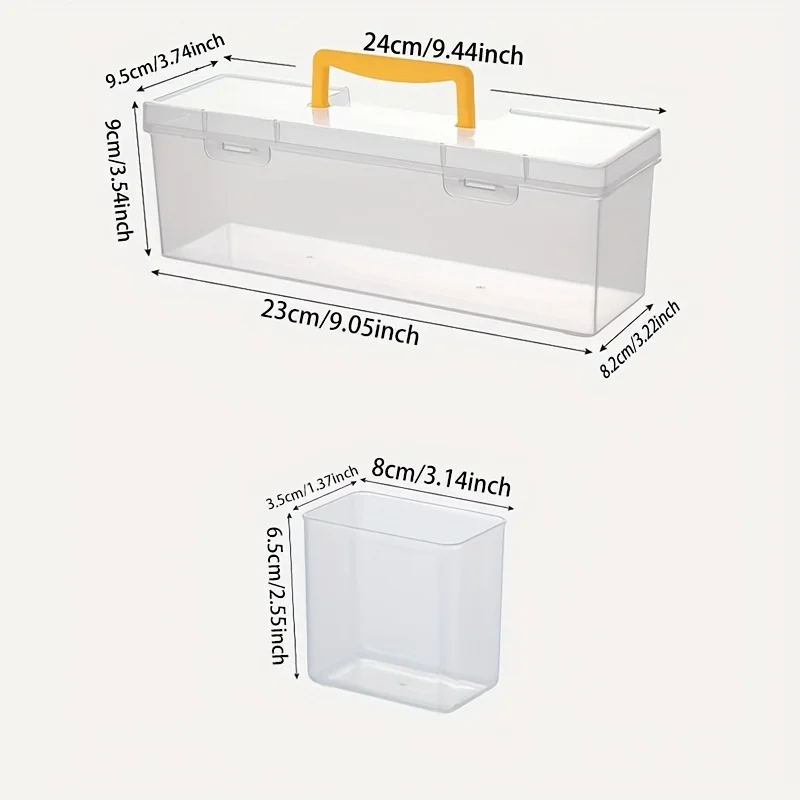 7pcs Set: 6 Small Boxes + 1 Large Box, Multi-Compartment Transparent Tool Storage Case, Household Organizer for Screws, Wrenches