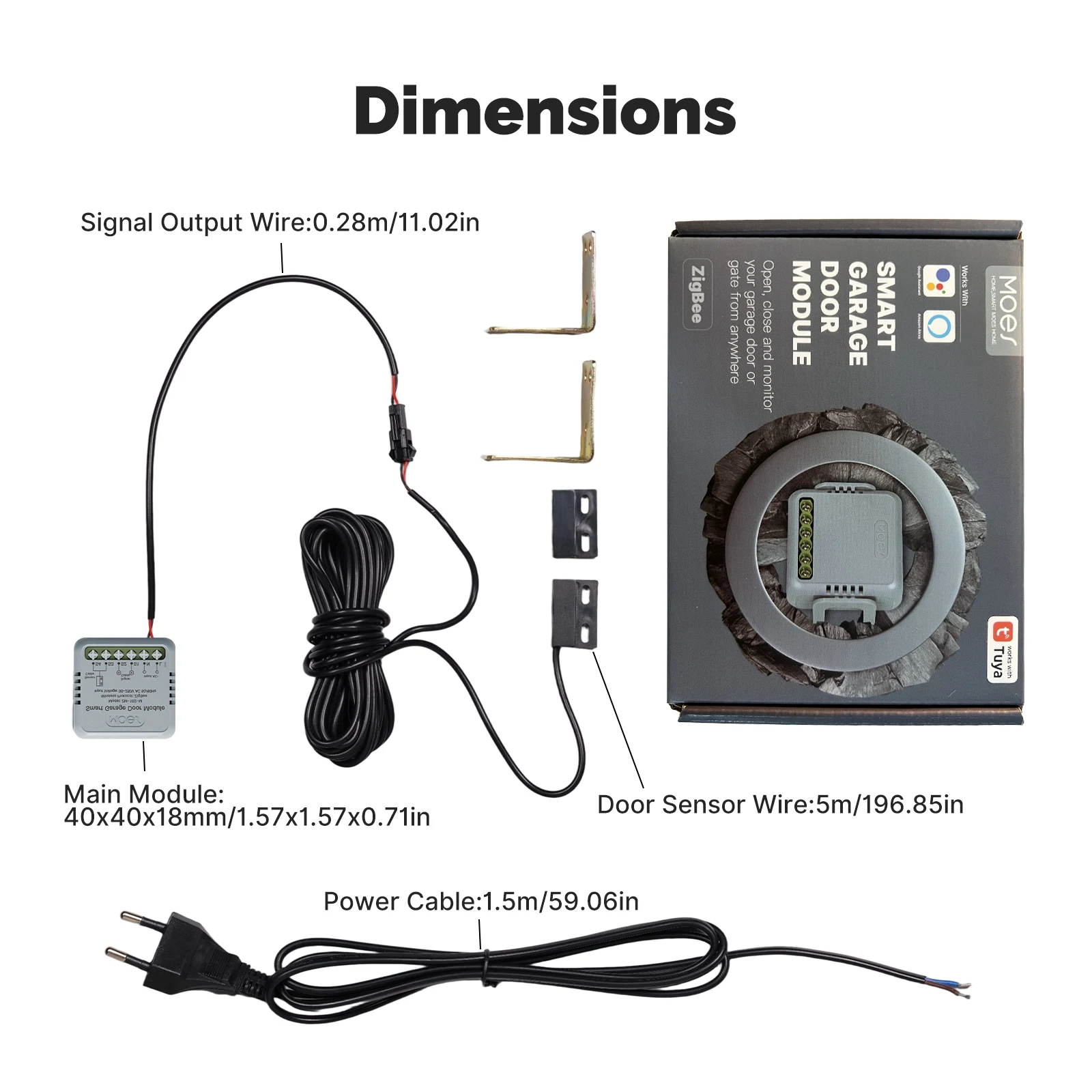 MOES Tuya Zigbee Garage Door Controller Switch Module Door Opener Voice Control Smart App Remote Work With Alexa Google Home