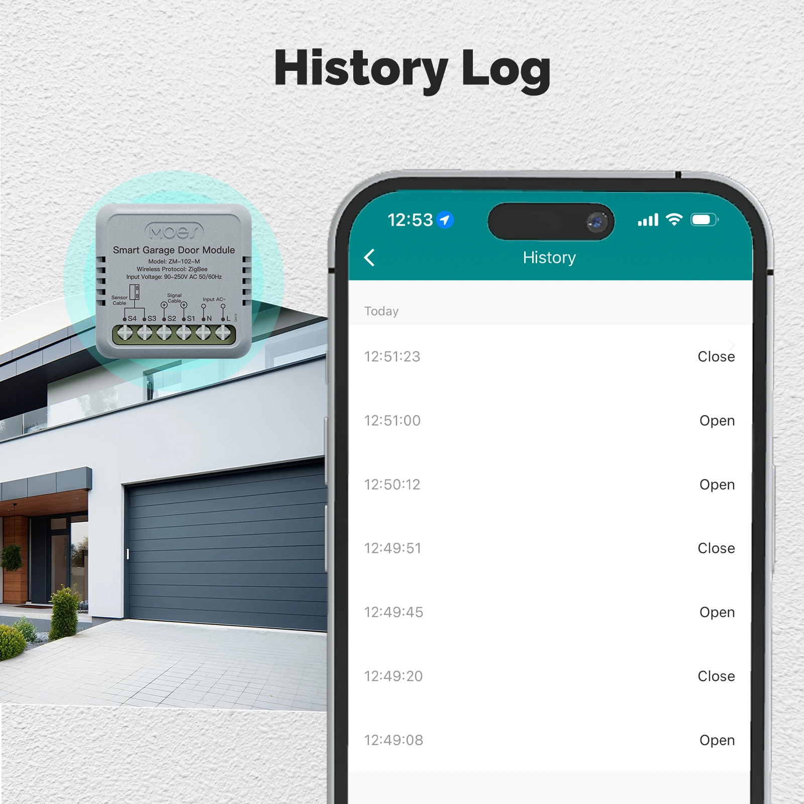 MOES Tuya Zigbee Garage Door Controller Switch Module Door Opener Voice Control Smart App Remote Work With Alexa Google Home