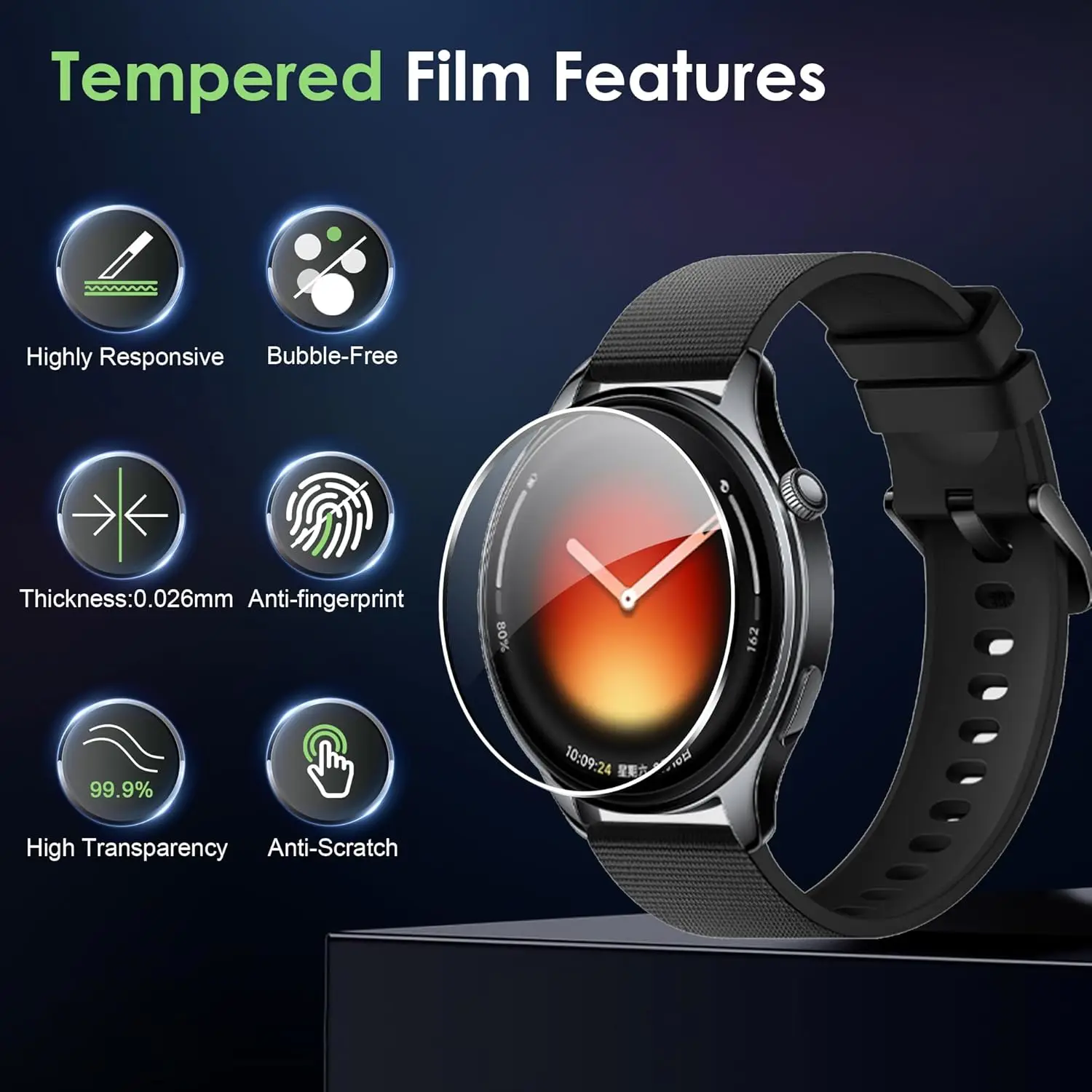 1-5PCS Tempered Glass For XIAOMI Watch 5 Quick Installation HD Clear Cover Film Screen Protector For Xiaomi Watch 5 Accessories