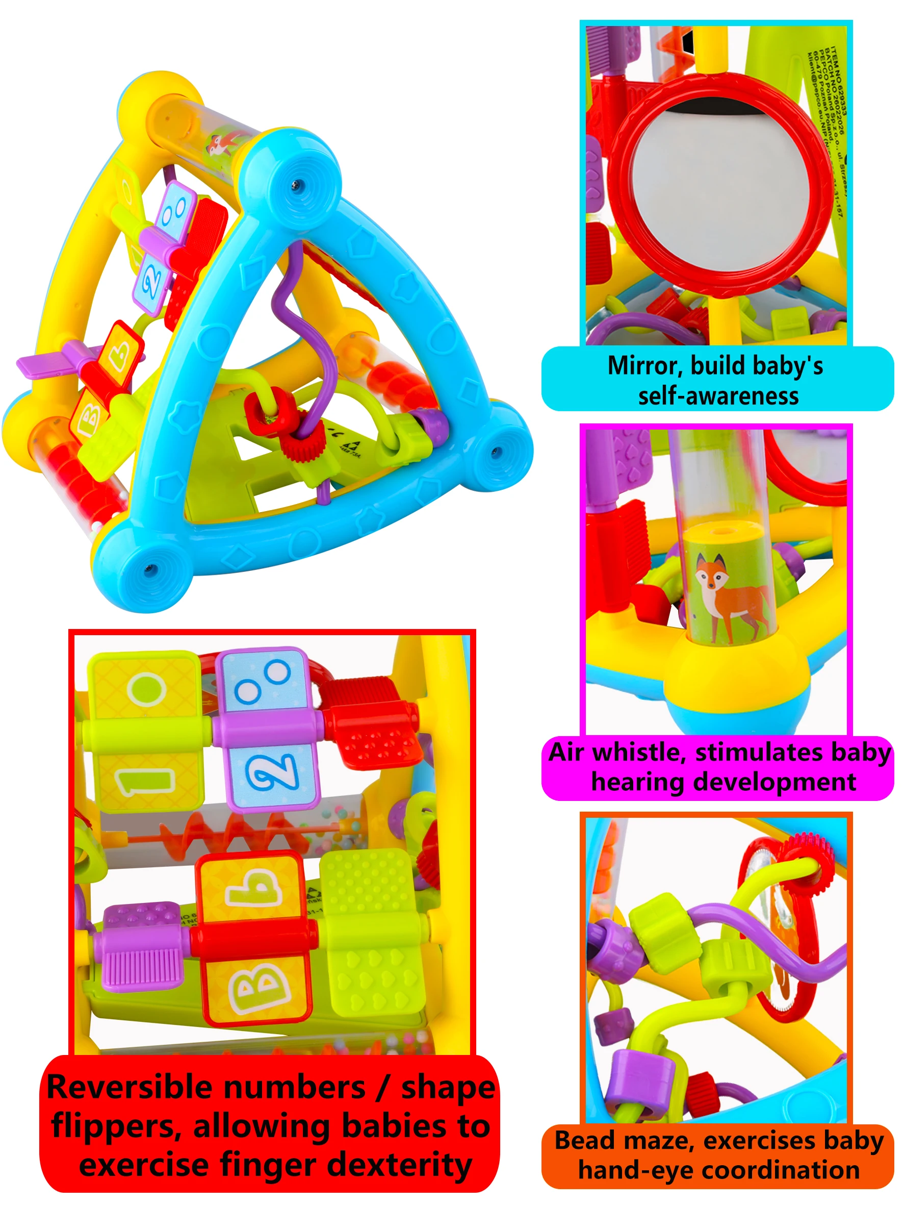 Baby Tripod for Fine Motor Skills, Color Recognition, Flipping, Early Childhood Education, and Brain-Training Toys