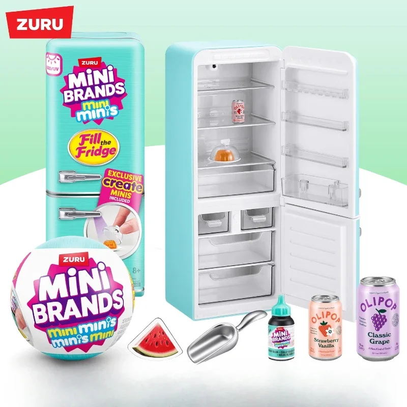 Mini Surprise Ball Fridge Toy, Mini Brands Mystery Blind Box, Miniature Food Figurine Collectible Ornament, Great Gift for Kids