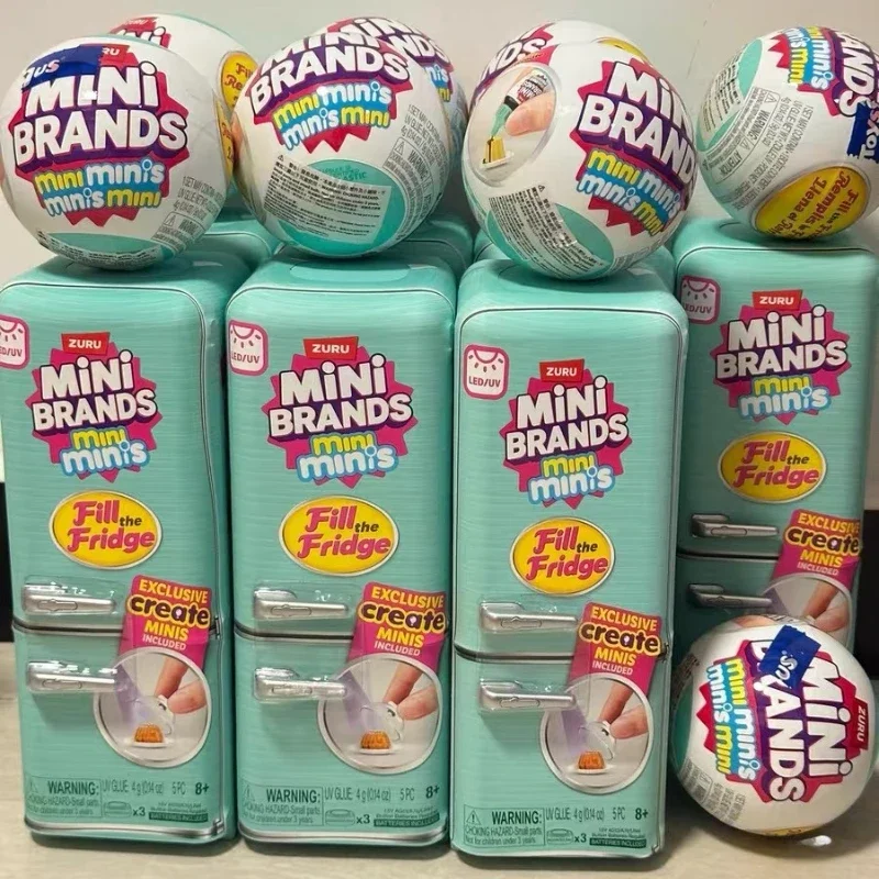 Mini Surprise Ball Fridge Toy, Mini Brands Mystery Blind Box, Miniature Food Figurine Collectible Ornament, Great Gift for Kids