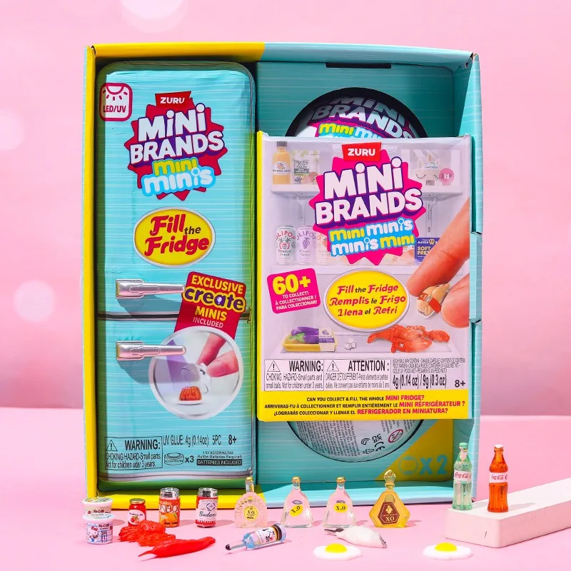 Mini Surprise Ball Fridge Toy, Mini Brands Mystery Blind Box, Miniature Food Figurine Collectible Ornament, Great Gift for Kids