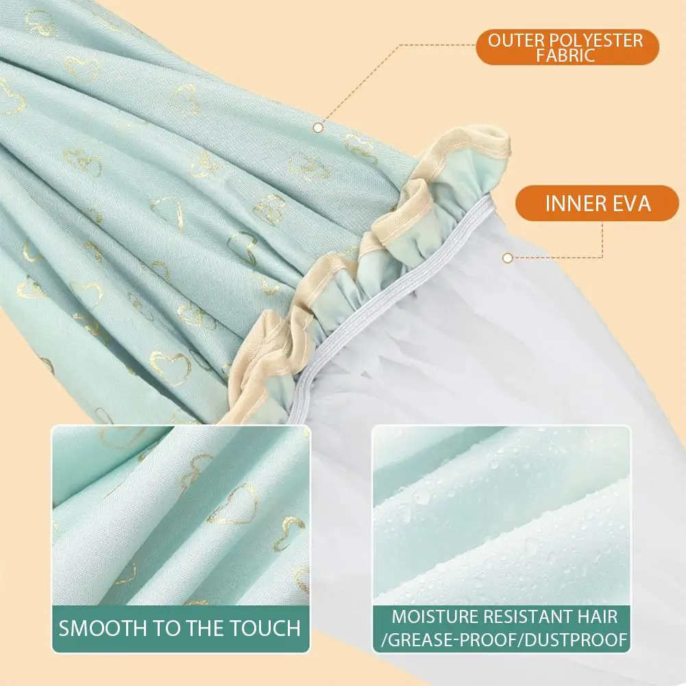 Large Shower Caps For Women, Reusable Waterproof Shower Cap Double Layers Bath Caps With Hair Scrunchies For Long Thick Hair