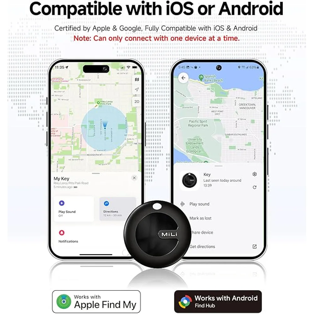 MiTag Duo Smart Tracker Tag Item Finders Compatible with IOS and Google Find Hub App IP67 Waterproof Bluetooth Tracking Tag
