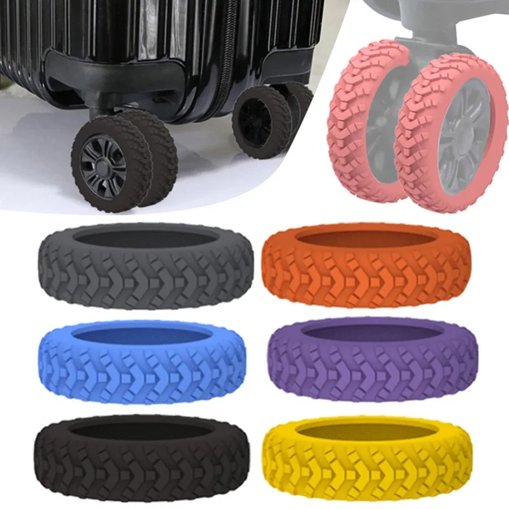 8PCS Thick Silicone Luggage Wheel Protection Cove, Soft and Silent, Suitable for Handcarts, Boxes, Stools, and Wheel Accessories