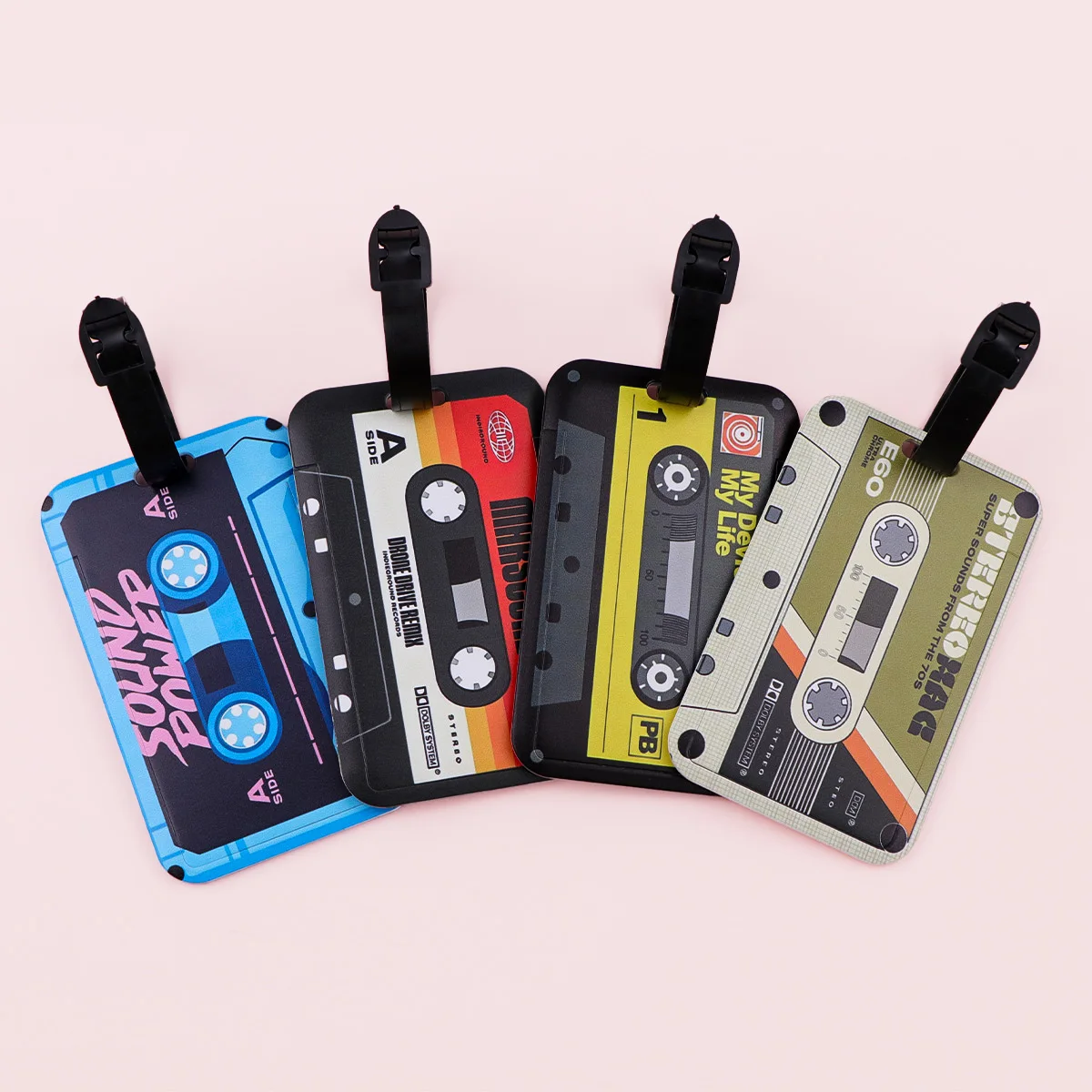 Vintage Cassette Tape Luggage Tags Suitcase ID Address Name Holder Baggage Tag Travel Boarding Portable Suitcase Accessories